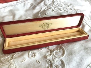 Old Vintage Marvin Watch Box.  Red And Gold.  21 Cm Long 4 Cm Wide