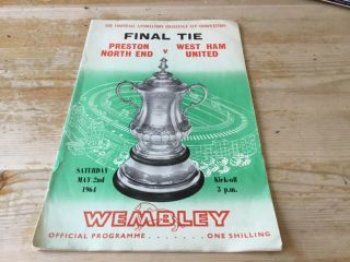 Vintage Preston North End V West Ham Programmes From 1964