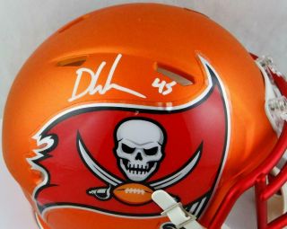 Devin White Autographed Tampa Bay Bucs Blaze Mini Helmet - Beckett Auth Black 2