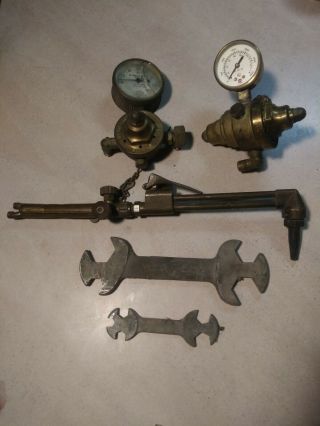 Vintage Victor Equipment Welding Gauges Purrox Cw 200 Cuttng Torch Tool Old