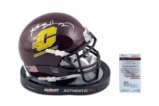 Antonio Brown Signed Central Michigan Mini Helmet - Jsa Witnessed Authentic