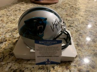 Christian Mccaffrey Autographed Carolina Panthers Mini Helmet Beckett