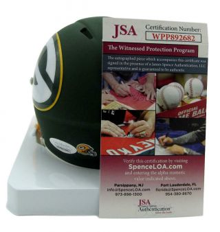Jordy Nelson Signed/Autographed Packers AMP Green Mini Helmet JSA 152265 3