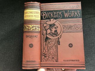 Vintage Dickens Book 1883 Christmas Stories Illustrated Hurst & Co Fine