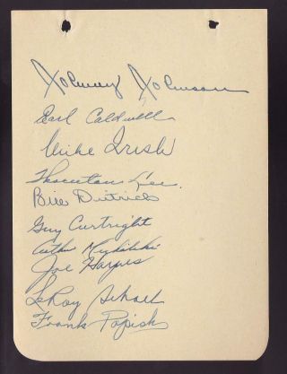 1945 White Sox Team Signed Album Page 10 Autographs Haynes (d.  67) Papish (d.  65)