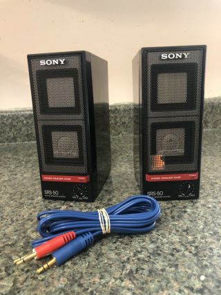 Sony Srs - 50 Vintage Active Speaker System W/ Cable
