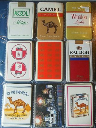 9 Vintage Swap Playing Cards - Usa Cigarette Ads Camel Kool Parliament Kent L&m
