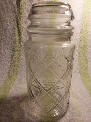 Vintage Clear Glass Smuckers Anchor Hocking Jar Lid.  Exc.  Cond.
