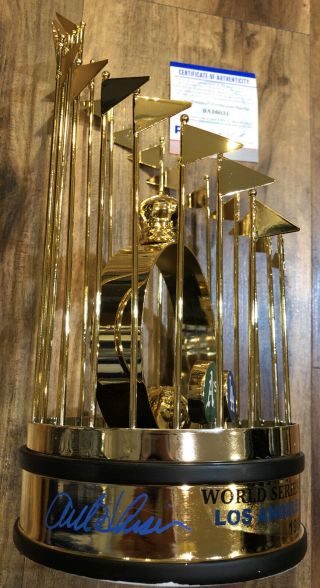 Orel Hershiser Signed 1988 World Series 12” Trophy Mlb Dodgers Mvp Psa/dna