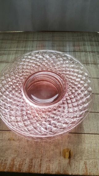 Vintage Pink Depression Glass Plate,  Diamond Quilted 8 " Luncheon Plate