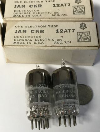 2 - Nos Nib Ken Rad Jan Ckr 12at7 - Old Vintage Ham Radio Tube Receiver Audio Amp