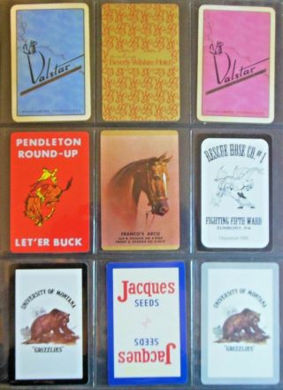 9 Vintage Advertising Swap Playing Cards 2 Pair - Horse - Dragon - Bear - Jacques Seeds