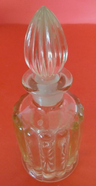 Vintage Clear Glass Vanity Perfume Bottle With Ground Glass Stopper