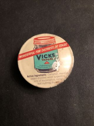 Vicks Vapo Rub Vintage Small Sample Tin Vick Chemical Company