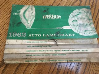 Vintage 1962 Eveready Service Station Auto Lamp Chart Flip Chart Sign