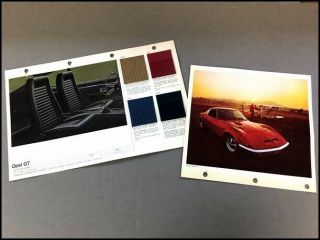1974 Opel Gt Vintage Dealer Product Fabric Guide Brochure Cards