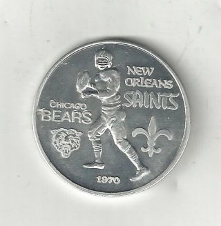 Vintage 1970 Orleans Saints Chicago Bears Program Football Coin Token Nfl