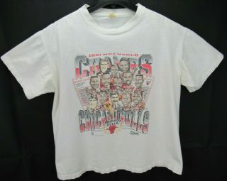 Vintage 1991 Chicago Bulls Championship Celebration Size Xl T - Shirt Jordan