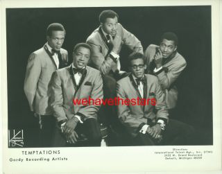 Vintage The Temptations Early 60s R&b Pop Group Publicity Portrait