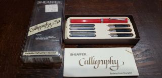 Vintage Sheaffer Calligraphy Set W/3 Pen Nibs &cartridges
