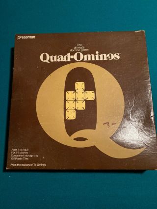 Quad - Ominos Dominos Tile Board Game Pressman 1978 Makers Of Triominos Vintage