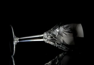 Vintage Cut Crystal Water Wine Goblet Glasses Set of 5 Elegant Stemware 3