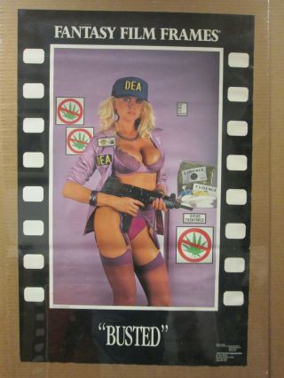 Vintage " Busted " Poster Fantasy Film Frames 1991 7208