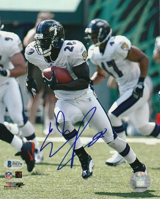 Ed Reed Signed Baltimore Ravens 8x10 Photo W/ Beckett
