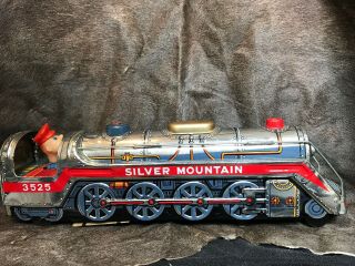 Vintage Tin Toy Train Silver Mountain 3525 Made In Japan By Modern Toy.