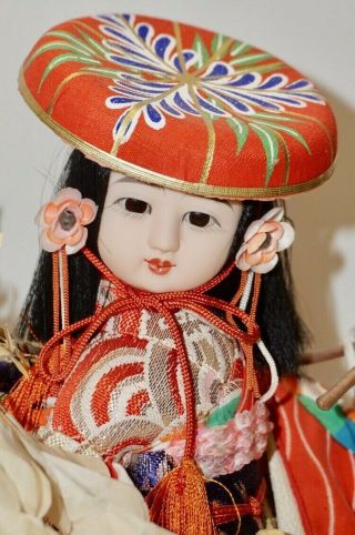 Vintage Japanese Oriental " Geisha Girl " Doll W/plastic Display Case 12 " Norleans