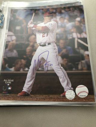 Mike Trout Signed 8x10 2012 All Star Game Photo Mlb Licensed