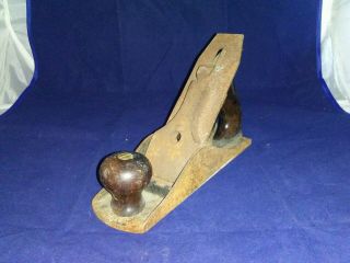 Vintage Stanley Bailey No.  4 Wood Plane Smooth Bottom Made In England
