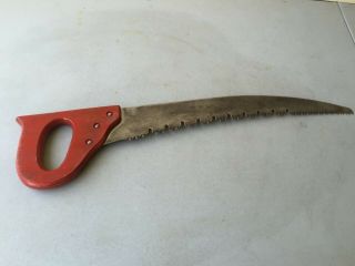 Vintage Rustic Crosscut Pruning Curved Hand Saw 20 " Blade