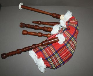 Vintage Small Parlor Scottish Indoor Bagpipe With Bag
