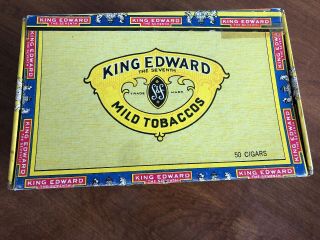 Vintage King Edward The Seventh Imperial Cigar Box - 50 Count