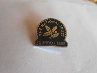 Vintage The National Trust Founded 1895 Enamel Pinback Badge Pin