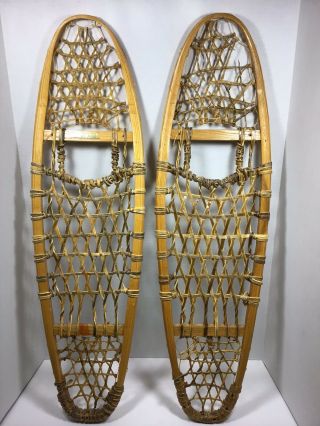 Gander Mountain 10 " X 36 " Wooden Snow Shoes, .  Made In Canada.  Display Vintage