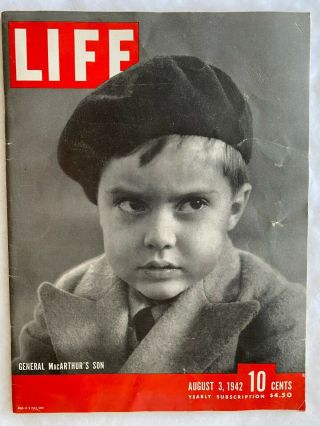 Vintage Life Magazines - August 3,  1942 - Macarthur 