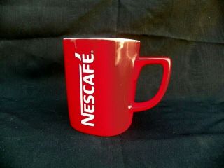 Vintage Nescafe Red Coffee Cup,  Mug 12 Oz,  Square Vg,