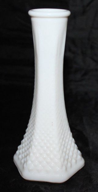 Vintage E.  O.  Brody Cleveland Ohio Milk Glass Bud Vase 6 Inch White