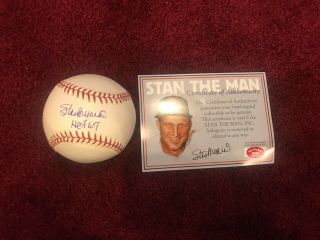 Stan Musial 8 Signed Autographed Oml Baseball Cardinals " Hof 69 " The Man