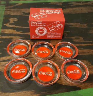 Vintage Old Stock Glass Coca Cola Drink Coasters Nos Coke Bottle