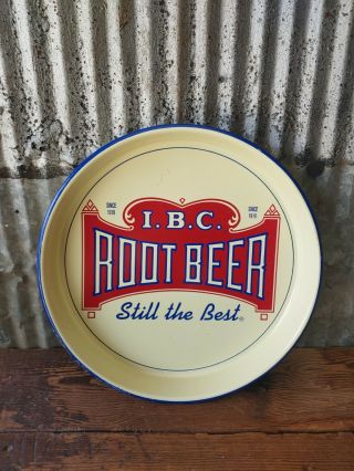 Vintage I.  B.  C.  Root Beer Metal Serving Tray Sign Ibc A&w Barqs Masons