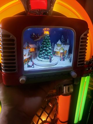 Roman Inc.  Vintage Radio With Winter Scene Light Up Animated Christmas Music Box