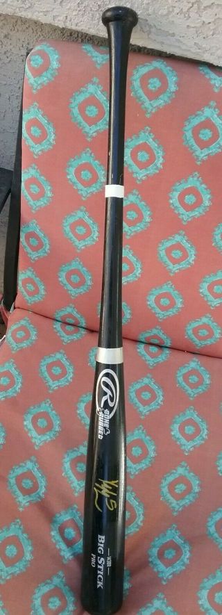 HOT SIGNED SEATTLE MARINERS TOP ROOKIE KYLE LEWIS GAME BAT LAST ONE 2