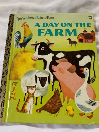 Vtg 1974 Little Golden Book Hc A Day On The Farm Nancy Fielding Hulick