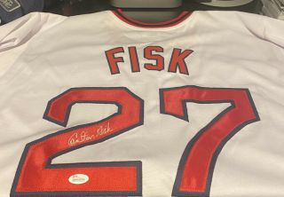 Autographed/signed Carlton Fisk Boston White Baseball Jersey Jsa Auto