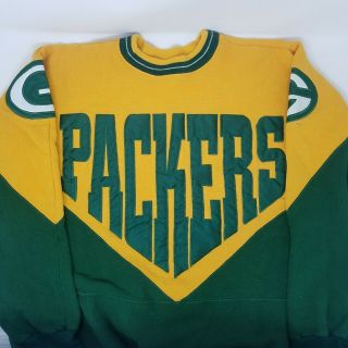 Vtg Green Bay Packers Legends Athletic Embroidered Sweatshirt Sweater 90s Usa Xl