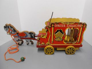 Rare Vintage Antique Keystone Circus Railroad Train Car Calliope Pull Toy 1951