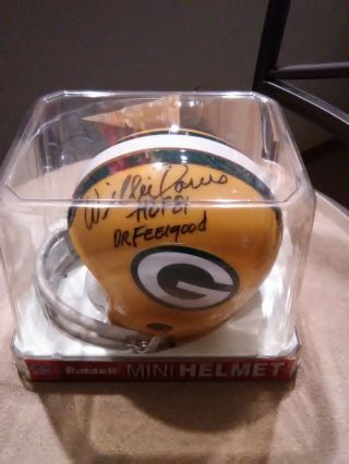 Wliie Davis Signed/auto Mini Helmet,  Green Bay Packers,  Dr.  Feelgood